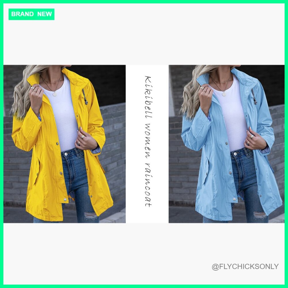 Waterproof Polyester Spandex Raincoat Hooded Ligh… - image 7